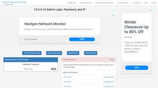 
                            1. 10.0.0.10 Admin Login, Password, and IP - Clean CSS