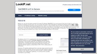 
                            4. 10.0.0.10 - Private Network | IP Address Information Lookup