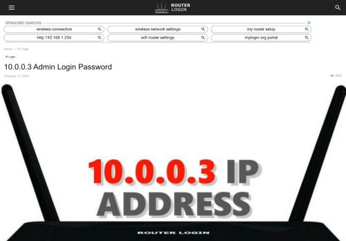 
                            5. 10.0.0.3 Router Login Admin Username and Password