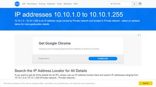 
                            3. 10.10.1 - Private network - Private network - Search IP addresses