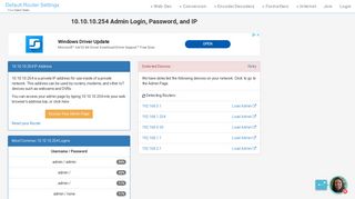 
                            10. 10.10.10.254 Admin Login, Password, and IP - Clean CSS
