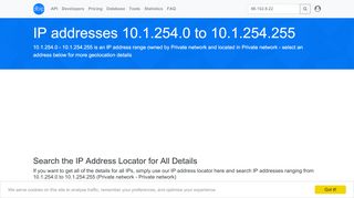 
                            4. 10.1.254 - Private network - Private network - Search IP addresses