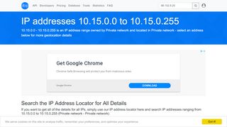 
                            4. 10.15.0 - Private network - Private network - Search IP addresses