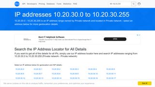 
                            1. 10.20.30 - Private network - Private network - Search IP addresses