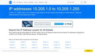 
                            2. 10.205.1 - Private network - Private network - Search IP addresses