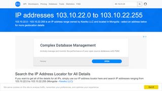 
                            6. 103.10.22 - Mongolia - Kewiko LLC - Search IP addresses - DB-IP