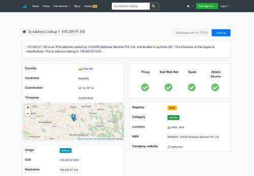 
                            11. 103.249.97.102 - India - ESDS Software Solution Pvt. Ltd. - IP Address ...
