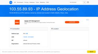 
                            3. 103.55.89.93 - India - ultranet - IP address geolocation - DB-IP.com