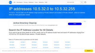 
                            5. 10.5.32 - Private network - Private network - Search IP addresses
