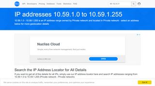 
                            2. 10.59.1 - Private network - Private network - Search IP addresses