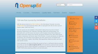 
                            7. 106 new free courses by Uninettuno - OpenupEd