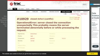 
                            11. #10929 (OperationalError: server closed the connection unexpectedly ...