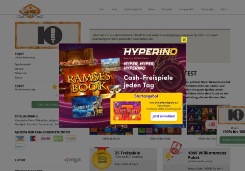 
                            7. 10Bet Casino Erfahrungen 2019 | Bis 1000€ Bonus sichern