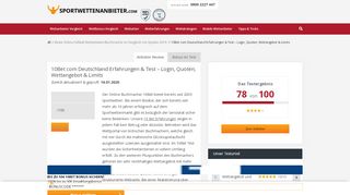 
                            8. 10Bet com Deutschland Erfahrungen & Test - Login, Quoten ...