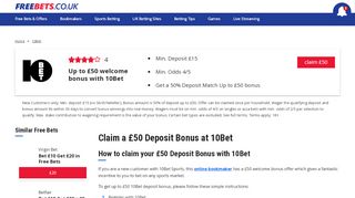 
                            13. 10Bet Free Be - Claim £100 Deposit Bonus | Freebets.co,uk