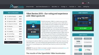 
                            10. 10bet Review & Test 2019 » Is the Bookmaker 10bet safe? - OpenOdds