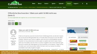 
                            9. 10bet.com zahlt 16.900 nicht aus | GambleJoe Forum (Seite 3/4)