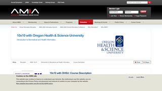 
                            8. 10x10 with OHSU: Course Description | AMIA