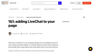 
                            12. 1&1 - adding LiveChat to your page | LiveChat