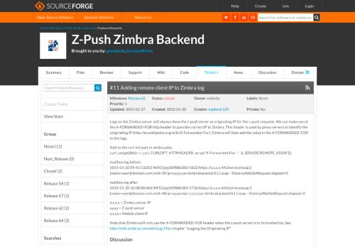 
                            7. 11 Adding remote client IP to Zimbra log - SourceForge