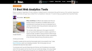 
                            10. 11 Best Web Analytics Tools | Inc.com