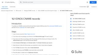 
                            13. 1&1 CNAME records - G Suite Admin Help - Google Support