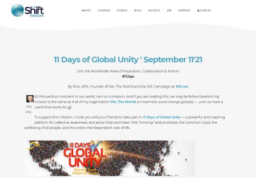 
                            4. 11 Days of Global Unity — September 11–21 | The Shift Network