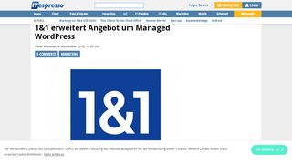 
                            12. 1&1 erweitert Angebot um Managed WordPress - ITespresso.de
