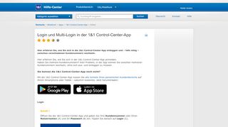 
                            5. 1&1 Hilfe Center - Login und Multi-Login in der 1&1 Control-Center-App