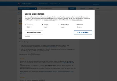 
                            12. 1&1 Hilfe Center - MyFRITZ!-Konto anlegen und im 1&1 DSL-Modem ...