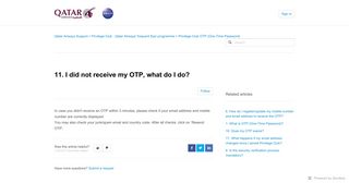
                            1. 11. I did not receive my OTP, what do I do? – Qatar Airways Support