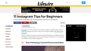 
                            9. 11 Instagram Tips for Beginners - Lifewire