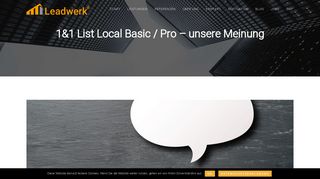 
                            9. 1&1 List Local Basic / Pro - unsere Meinung - Leadwerk