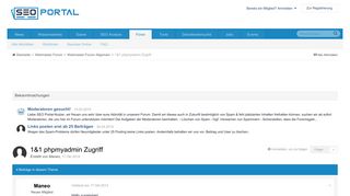 
                            6. 1&1 phpmyadmin Zugriff - Webmaster Forum Allgemein - SEO Portal Forum