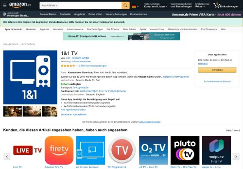 
                            12. 1&1 TV: Amazon.de: Apps für Android