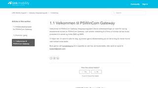 
                            8. 1.1 Velkommen til PSWinCom Gateway – LINK Mobility Support