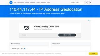 
                            6. 110.44.117.44 - Nepal - Vianet - IP address geolocation - DB-IP