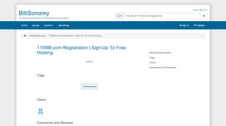 
                            5. 110MB.com Registration | Sign-Up To Free Hosting | BibSonomy