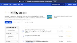 
                            2. 114 iversity Free Online Courses and MOOCs | Class Central