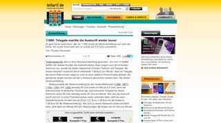 
                            5. 11880: Telegate machte die Auskunft wieder teurer - teltarif.de News