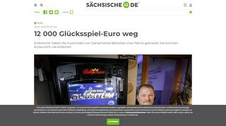 
                            5. 12 000 Glücksspiel-Euro weg | Sächsische.de