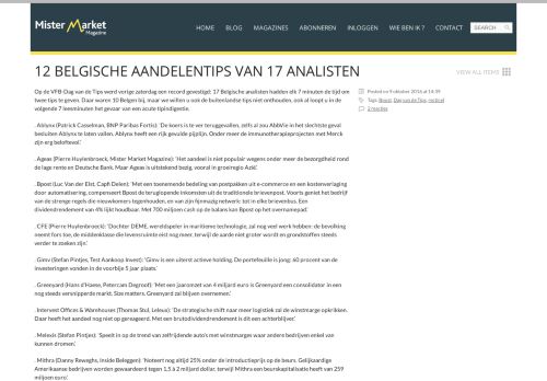 
                            13. 12 Belgische aandelentips van 17 analisten - Mister Market Magazine