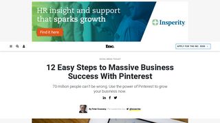 
                            10. 12 Easy Steps to Massive Business Success With Pinterest | Inc.com