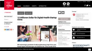 
                            9. 12 Millionen Dollar für Digital-Health-Startup Oviva Startupticker.ch ...