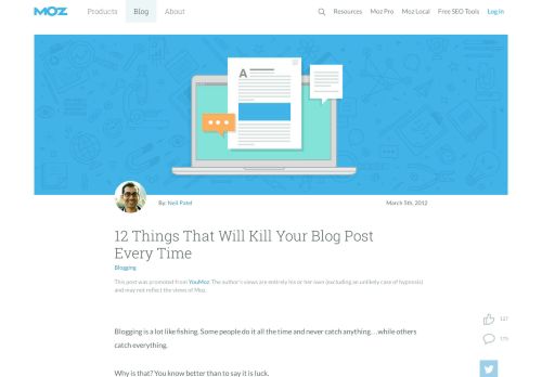 
                            11. 12 Things That Will Kill Your Blog Post Every Time - Moz
