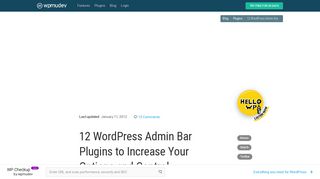 
                            7. 12 WordPress Admin Bar Plugins to Increase Your Options and ...