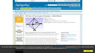 
                            8. 120 Years of Top Inorganic Chemistry — Alfred Werner :: News ...