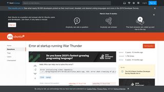 
                            8. 12.04 - Error at startup running War Thunder - Ask Ubuntu