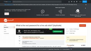 
                            3. 12.04 - What is the root password for a live usb stick? - Ask Ubuntu