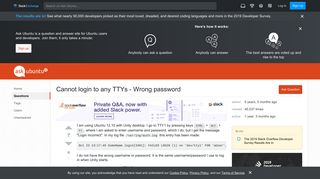 
                            11. 12.10 - Cannot login to any TTYs - Wrong password - Ask Ubuntu